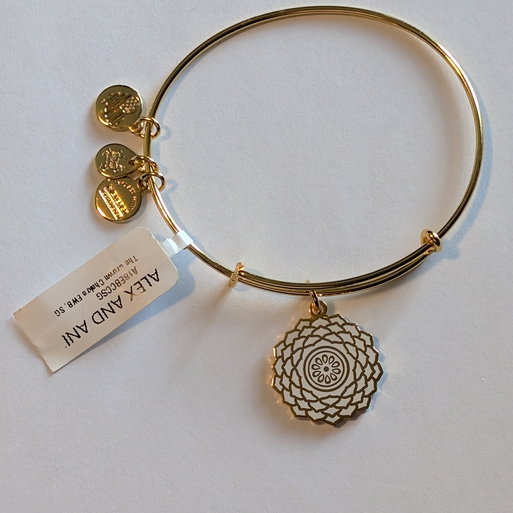 Alex and Ani Gold Mandala Charm Bangle